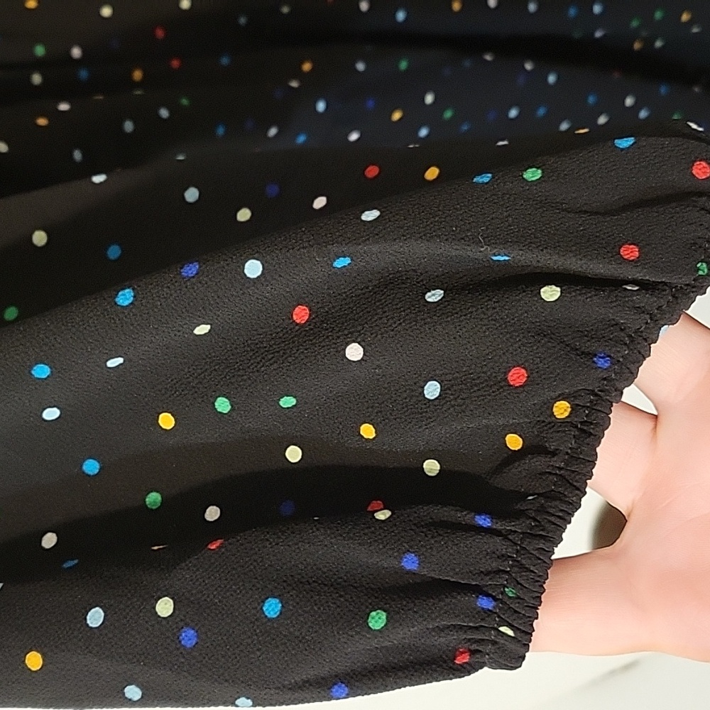 City Chic Black Dress with Colorful Dots - Picture 3 of 12